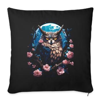 Eule Fantasie Japanisch Mythologie Magisch - Sofakissenbezug 45 x 45 cm - Schwarz - Vorne