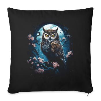 Eule Fantasie Japanisch Mythologie Magisch - Sofakissenbezug 45 x 45 cm - Schwarz - Vorne