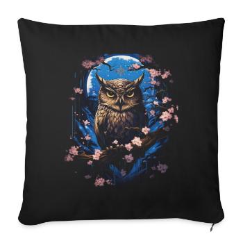 Eule Fantasie Japanisch Mythologie Magisch - Sofakissenbezug 45 x 45 cm - Schwarz - Vorne