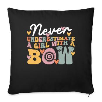 Groovy Archery Girl - Sofa pillowcase 17,3'' x 17,3'' (45 x 45 cm) - black - Front