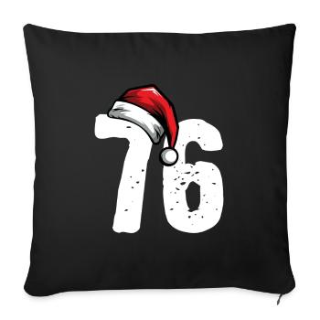 76 Number Christmas - Sofa pillowcase 17,3'' x 17,3'' (45 x 45 cm) - black - Front
