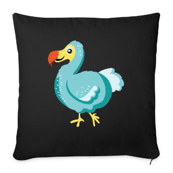 Enfants Dodo Oiseau Petit Oiseau - Housse de coussin décorative 45 x 45 cm - noir - Devant