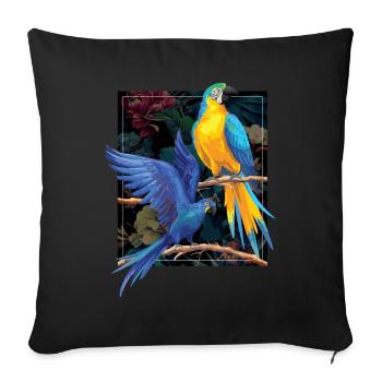 Parrot Colors Art Bird Pet - Sofa pillowcase 17,3'' x 17,3'' (45 x 45 cm) - black - Front