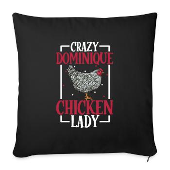 Crazy Dominique Chicken Lady - Dominique - Housse de coussin décorative 45 x 45 cm - noir - Devant