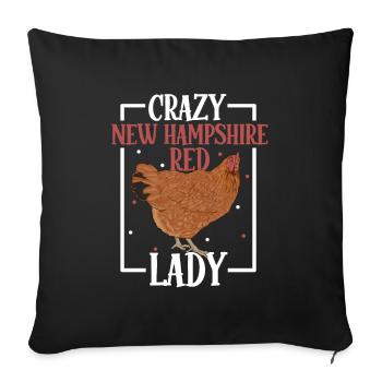 Folle dame du New Hampshire - New Hampshire - Housse de coussin décorative 45 x 45 cm - noir - Devant