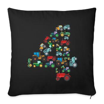 Tractor Lover Funny Tractor Gift - Housse de coussin décorative 45 x 45 cm - noir - Devant