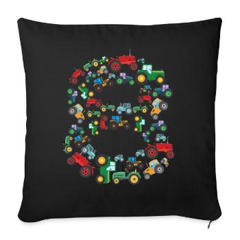 Tractor Lover Funny Tractor Gift - Housse de coussin décorative 45 x 45 cm - noir - Devant