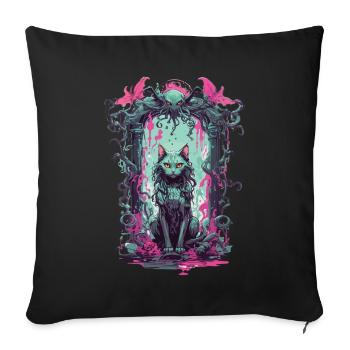 Conception de monstre magique chat occulte gothique - Housse de coussin décorative 45 x 45 cm - noir - Devant