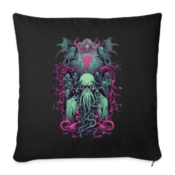 Goule gothique démon Halloween monstre Design - Housse de coussin décorative 45 x 45 cm - noir - Devant