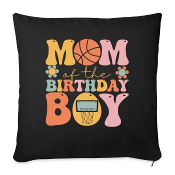 Basket-ball Maman Groovy - Housse de coussin décorative 45 x 45 cm - noir - Devant