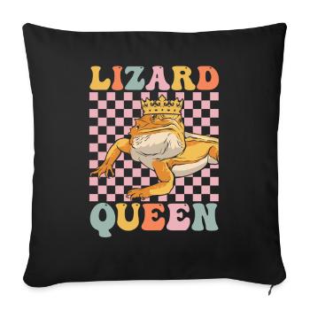 Groovy Barbu Dragon Fille Lézard Amoureux - Housse de coussin décorative 45 x 45 cm - noir - Devant