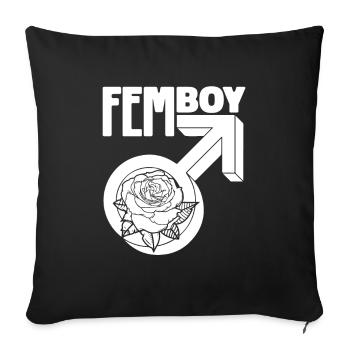 Anime Manga Femboy Anime - Housse de coussin décorative 45 x 45 cm - noir - Devant