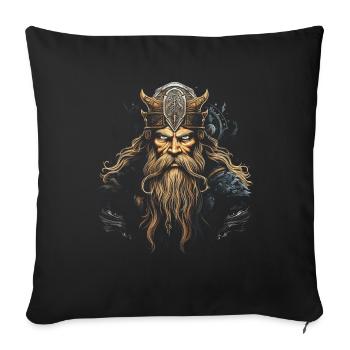 Drakkar viking Scandinavie Exploration - Housse de coussin décorative 45 x 45 cm - noir - Devant