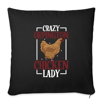 Crazy Orpington Chicken Lady - Orpington - Sofa pillowcase 17,3'' x 17,3'' (45 x 45 cm) - black - Front
