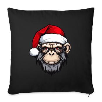 Monkey Head Christmas Christmas - Sofa pillowcase 17,3'' x 17,3'' (45 x 45 cm) - black - Front