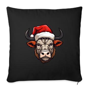 Bull Head Christmas Christmas - Sofa pillowcase 17,3'' x 17,3'' (45 x 45 cm) - black - Front