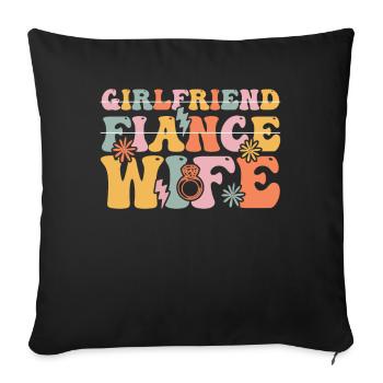 Groovy Bridal Shower Engagement Party - Sofa pillowcase 17,3'' x 17,3'' (45 x 45 cm) - black - Front
