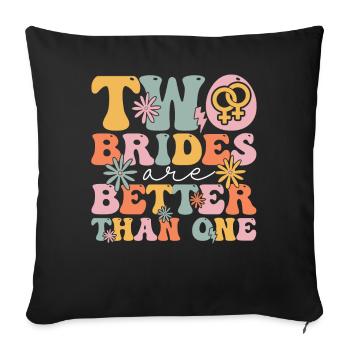 Groovy Bridal Shower Lesbian - Sofa pillowcase 17,3'' x 17,3'' (45 x 45 cm) - black - Front