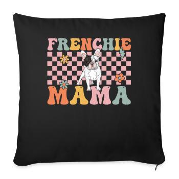 Groovy French Bulldog Mom Bulldogliebh - Sofa pillowcase 17,3'' x 17,3'' (45 x 45 cm) - black - Front