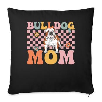 Groovy Français Bouledogue Amoureux - Housse de coussin décorative 45 x 45 cm - noir - Devant