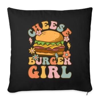 Groovy Hamburger - Sofa pillowcase 17,3'' x 17,3'' (45 x 45 cm) - black - Front