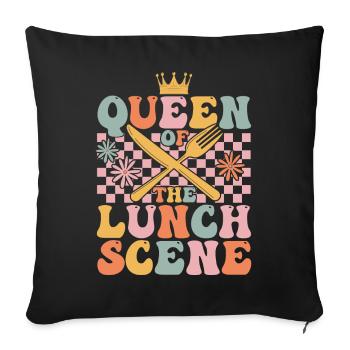 Groovy Cafeteria Worker Lunch Lady - Sofa pillowcase 17,3'' x 17,3'' (45 x 45 cm) - black - Front
