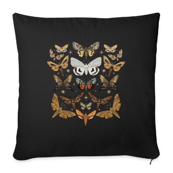 Motten Arten Nachtfalter Motte - Sofakissenbezug 45 x 45 cm - Schwarz - Vorne