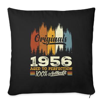1956 Vintage Cadeau D'anniversaire 1956 Original - Housse de coussin décorative 45 x 45 cm - noir - Devant