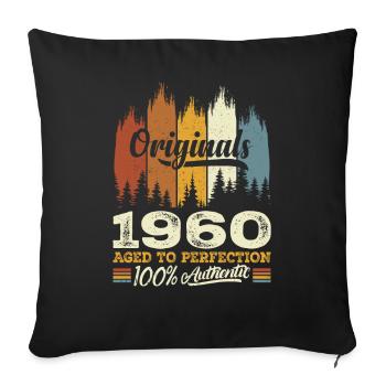 1960's Vintage Original 1960's Birthday Gift - Sofa pillowcase 17,3'' x 17,3'' (45 x 45 cm) - black - Front