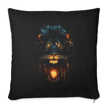 Lion, Animal, King, Africa - Sofa pillowcase 17,3'' x 17,3'' (45 x 45 cm) - black - Front