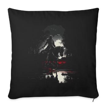 Knight Castle Knight on Horse Knight Role Playing Game - Sofa pillowcase 17,3'' x 17,3'' (45 x 45 cm) - black - Front