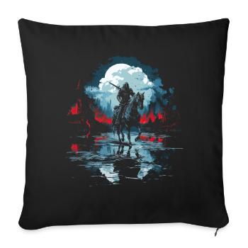 Knight Castle Knight on Horse Knight Role Playing Game - Sofa pillowcase 17,3'' x 17,3'' (45 x 45 cm) - black - Front