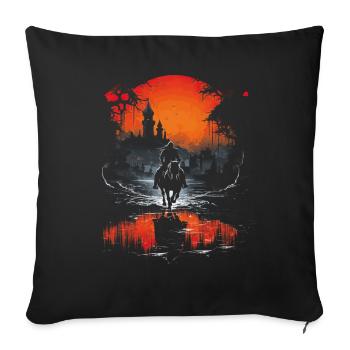 Knight Castle Knight on Horse Knight Role Playing Game - Sofa pillowcase 17,3'' x 17,3'' (45 x 45 cm) - black - Front