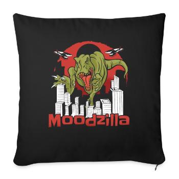 Dinosaure T Rex Drôle - Housse de coussin décorative 45 x 45 cm - noir - Devant