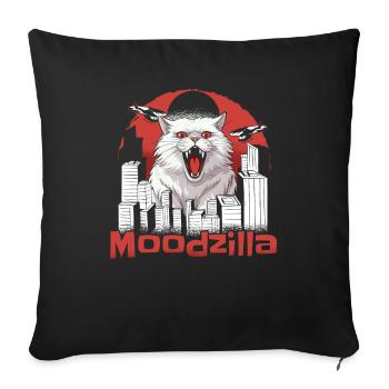 Chat Drôle - Housse de coussin décorative 45 x 45 cm - noir - Devant