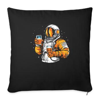 Beer, Beer Lover, Astronaut - Sofa pillowcase 17,3'' x 17,3'' (45 x 45 cm) - black - Front