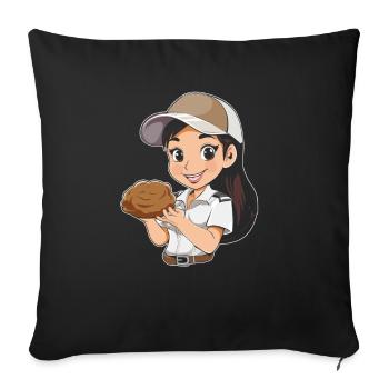 Biscuit Boy Scout - Housse de coussin décorative 45 x 45 cm - noir - Devant