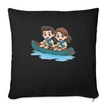 Éclaireur - Housse de coussin décorative 45 x 45 cm - noir - Devant