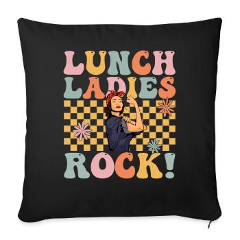 Groovy Cafeteria Worker Lunch Lady - Sofa pillowcase 17,3'' x 17,3'' (45 x 45 cm) - black - Front