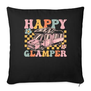 Groovy Glamping - Sofa pillowcase 17,3'' x 17,3'' (45 x 45 cm) - black - Front