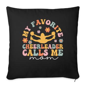 Pom-pom girl groovy - Housse de coussin décorative 45 x 45 cm - noir - Devant