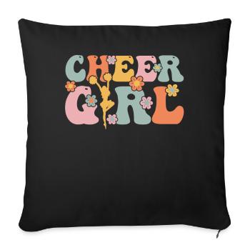 Groovy Cheerleading Cheerleader Cheer Squad - Sofa pillowcase 17,3'' x 17,3'' (45 x 45 cm) - black - Front
