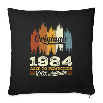 1984 Vintage Original 1984 Birthday Gift - Sofa pillowcase 17,3'' x 17,3'' (45 x 45 cm) - black - Front