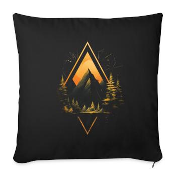Geometric, Minimalism, Trees, Abstract - Sofa pillowcase 17,3'' x 17,3'' (45 x 45 cm) - black - Front