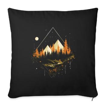Nature, Forest, Abstract, Art, Camping - Sofa pillowcase 17,3'' x 17,3'' (45 x 45 cm) - black - Front