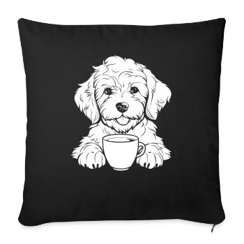Café Golden Doodle - Housse de coussin décorative 45 x 45 cm - noir - Devant