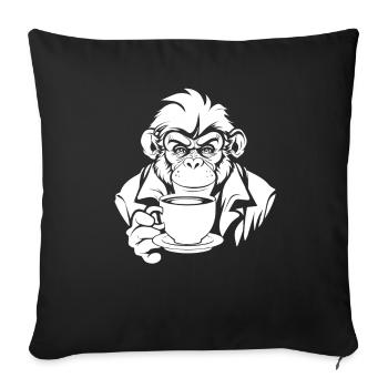 Café de singe - Housse de coussin décorative 45 x 45 cm - noir - Devant
