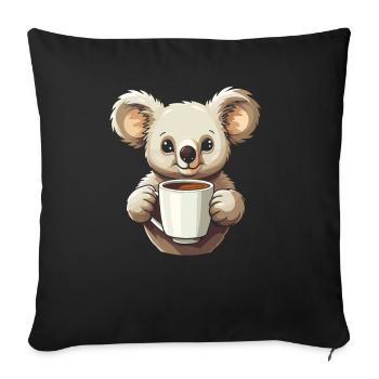 Koala Bear Coffee - Sofa pillowcase 17,3'' x 17,3'' (45 x 45 cm) - black - Front