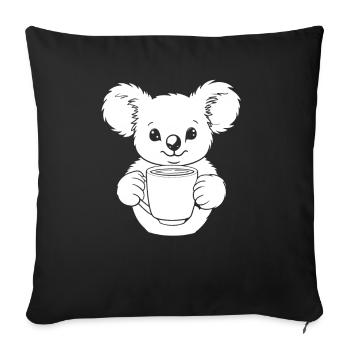 Koala Bear Coffee - Sofa pillowcase 17,3'' x 17,3'' (45 x 45 cm) - black - Front