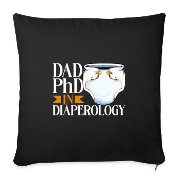 Doctor of Diaper Change Ology - Diaper Changing - Sofa pillowcase 17,3'' x 17,3'' (45 x 45 cm) - black - Front